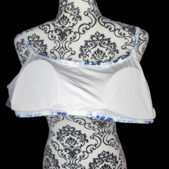 SUMMER MAE Blue & White Tie Dye Bikini Top- XLarge - Picture 4 of 5